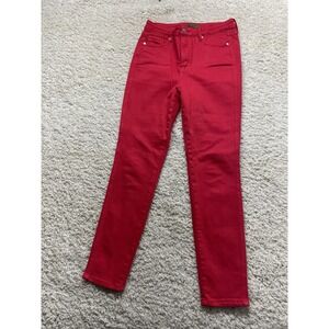 Judy Blue High Rise Tummy Control Red Denim Skinny Jeans Women's Size 9 EUC